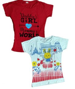 Alternative view of Girls Printed T-shirt Combo (Pack of 2) Size XL