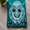 owl mandala art handmade diary