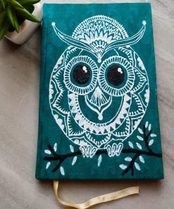 owl mandala art handmade diary