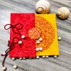 handmade diary red and yellow color with rangoli design