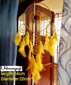 yellow dream catcher wall hanging for home decor