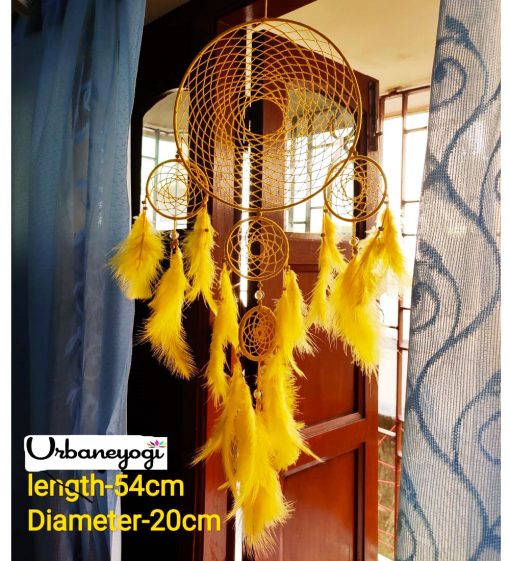 yellow dream catcher wall hanging for home decor