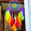 dream catcher rainbow colors wall hanging for home decor
