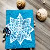 handmade blue cover diary with handpainted cover