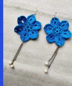 blue fabric jhumka