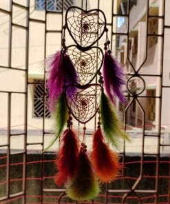 Rainbow heart dream catcher