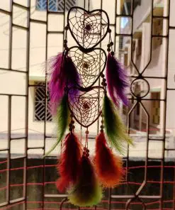 Rainbow heart dream catcher