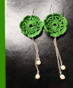 Afreen jhumka green pair of fabric jhumka