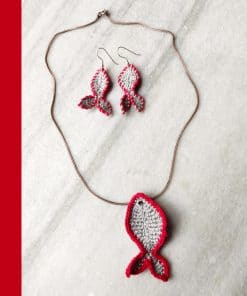 fish design fabric jewellery