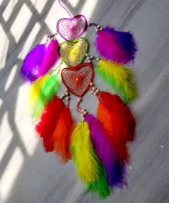 Rainbow heart dream catcher