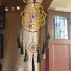 Green Yellow Jhumar Wall Hanging with light