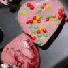 pink heart with toppings homemade chocolate