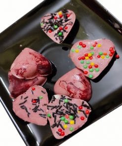 Strawberry pink heart chocolate