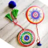 Rangoli Art Handmade Bookmark with string