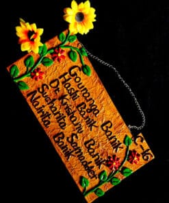 Personalised Door Nameplate made of plywood and hardboard