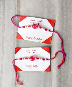 Home made Rakhi with jamuni crystal