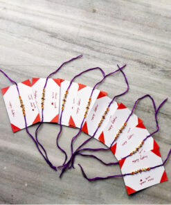 purple homemade rakhi