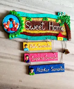 Sweet home house name plate made of plywood and hardboard. Personalised handicraft