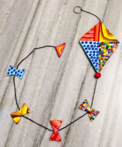 colorful kite made of Clay art wall hanging