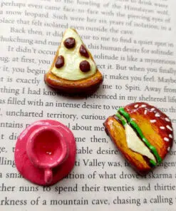 pizza burger fridge magnet