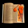 fiery handmade bookmark made of hardboard and laminated