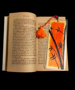 fiery handmade bookmark made of hardboard and laminated