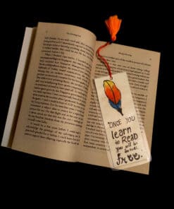forever-free handmade bookmark made of hardboard and laminated