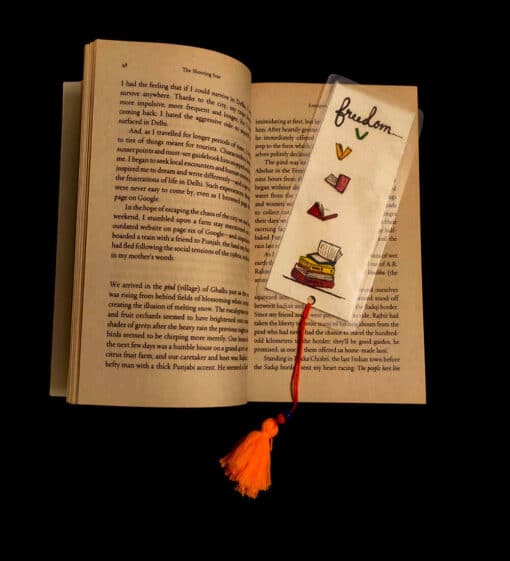 freedom handmade bookmark made of hardboard and laminated