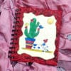 cat & cactus handmade diary spiral binding