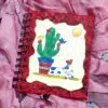 cat & cactus handmade diary spiral binding