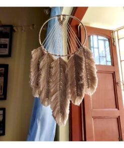 Alternative view of White Feather Wall Hanging | Thread Craft
