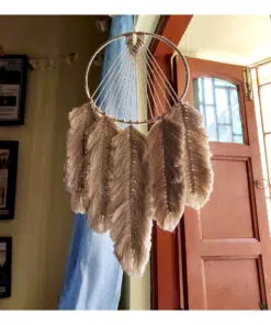 Alternative view of White Feather Wall Hanging | Thread Craft