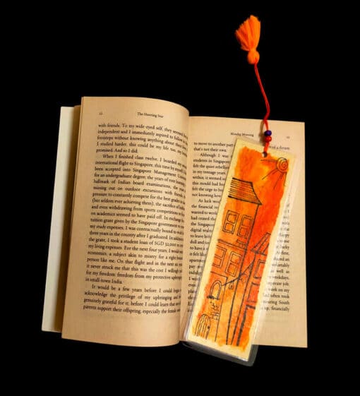 yellow-street handmade bookmark