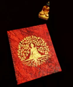 Golden budha designer cover on handmade spiral diary