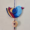 bird wall hanging blue color clay art