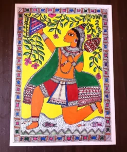 Alternative view of Bajarangbali Madhubani Art Painting