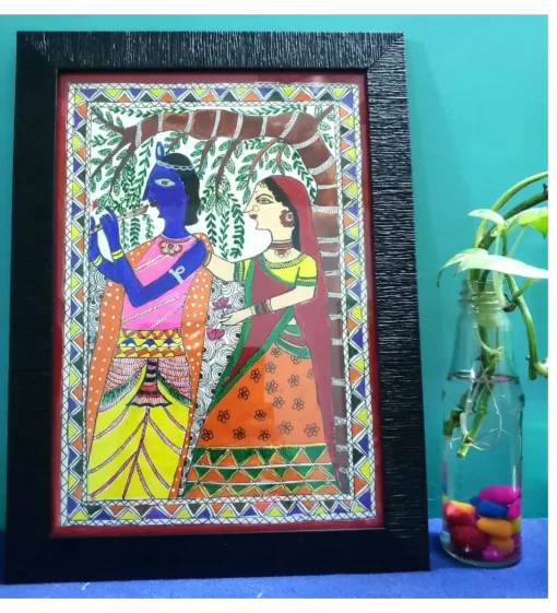 radha krishna madhubani painting original