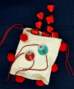 Personalised handmade rakhi for bhaiya bhabhi with chocolates