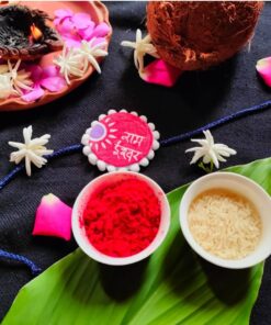Alternative view of Handmade Rakhi with Name | Pink